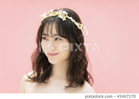 Woman marriage bridal image color back 45407170
