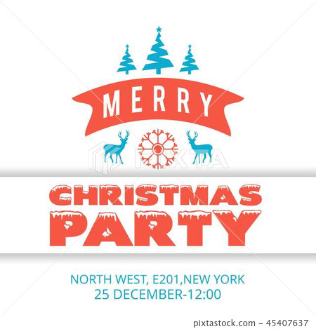 Christmas party inviattion card vintage 45407637