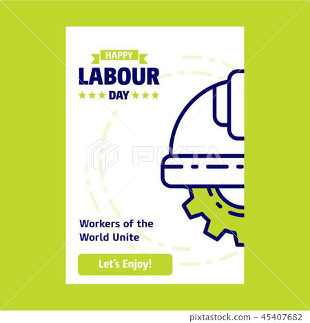 Happy Labour day design with green and blue theme Happy Labour day design with green and blue theme 45407682