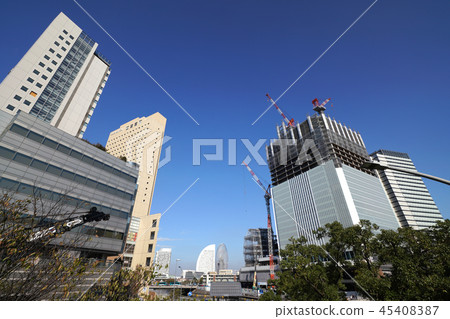 Yokohama cityscape in Japan I look at Yokohama City Hall new government buildings etc. under construction 45408387
