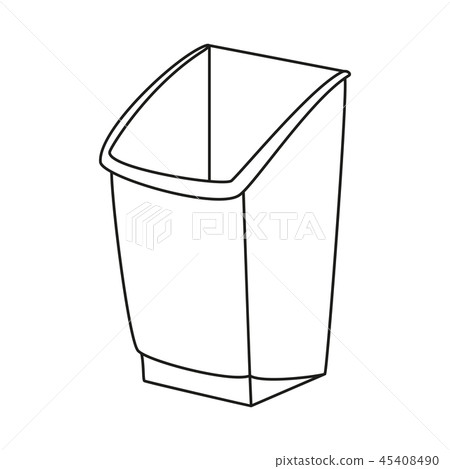 Line art black and white trash bin 45408490