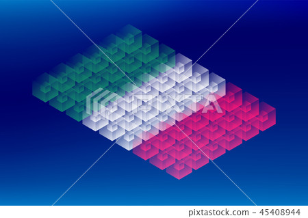 Isometric cube box transparency, Italy national 45408944
