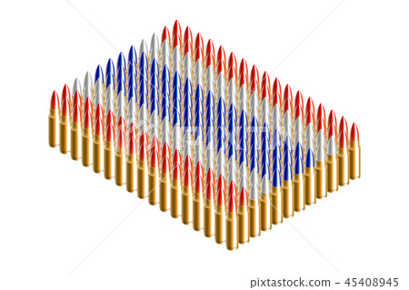 3D Isometric bullet, Thailand national flag shape 45408945