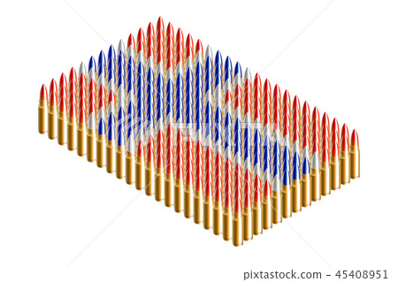 3D Isometric bullet, Norway national flag shape 45408951