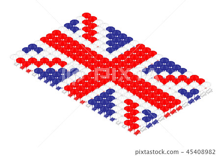 Isometric beach or deck chair with umbrella in row 45408982