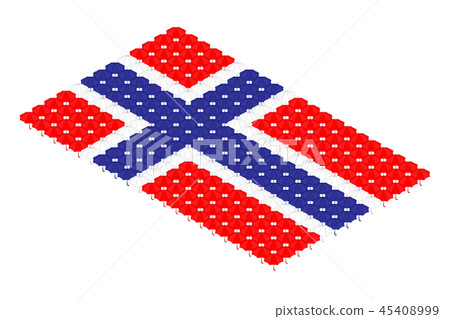 Isometric umbrella icon in row, Norway national Isometric umbrella icon in row, Norway national 45408999