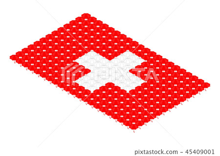 Isometric umbrella icon in row, Switzerland Isometric umbrella icon in row, Switzerland 45409001
