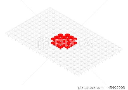 Isometric umbrella icon in row, Japan national 45409003