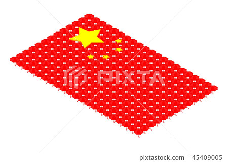 Isometric umbrella icon in row, China national Isometric umbrella icon in row, China national 45409005