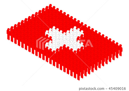 Isometric man icon pictogram in row, Switzerland 45409016