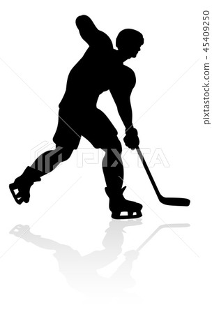 Ice Hockey Player Silhouette 45409250