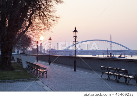 Apollo Bridge on Danube River at sunrise 45409252