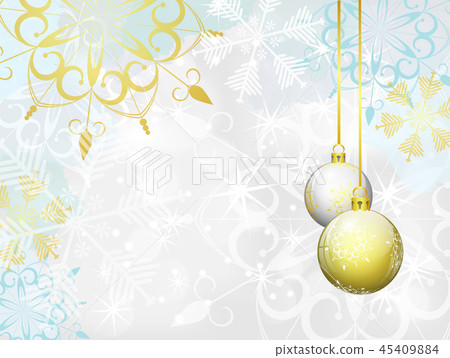 winter background with white and golden christmas 45409884