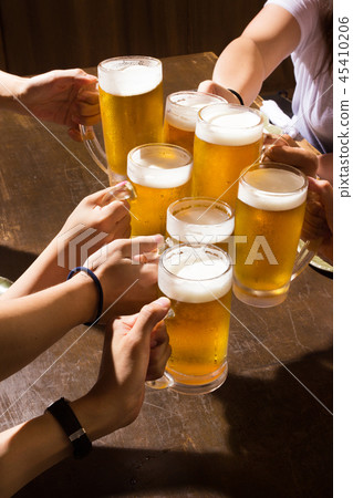 A toast with beer A toast with beer 45410206