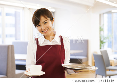 Cafe Restaurant Woman Young Woman Person Restaurant Clerk Waitress Part-time Part 45411316