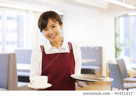 Cafe Restaurant Woman Young Woman Person Restaurant Clerk Waitress Part-time Part 45411317