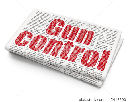 Safety concept: Gun Control on Newspaper background 45412200