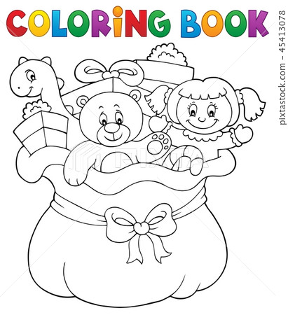 Coloring book Christmas bag topic 1 45413078