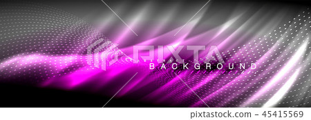 Liquid neon flowing waves, glowing light lines background 45415569