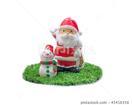 Santa Claus and snowman.isolated on white Santa Claus and snowman.isolated on white 45416358
