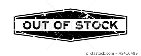 Grunge black out of stock hexagon rubber stamp 45416489