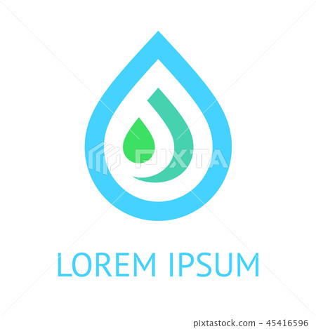 Water drop green blue logo template icon 45416596