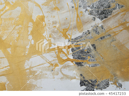 painting on drywall, yellow paint, silver patina 45417233