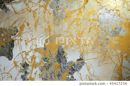 painting on drywall, yellow paint, silver patina 45417234