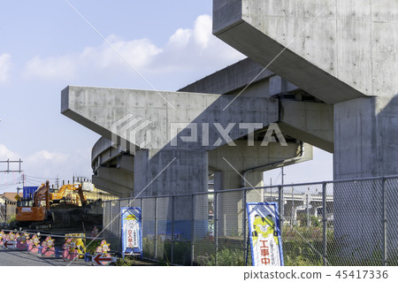 National highway No. 2 Tamashima bypass Funaho viaduct construction National highway No. 2 Tamashima bypass Funaho viaduct construction 45417336