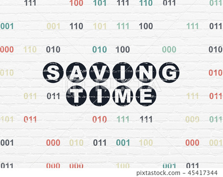 Timeline concept: Saving Time on wall background Timeline concept: Saving Time on wall background 45417344