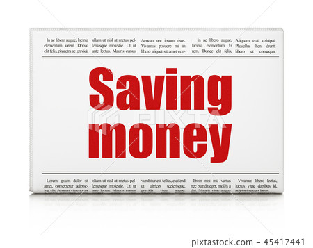 Business concept: newspaper headline Saving Money 3D rendering 45417441