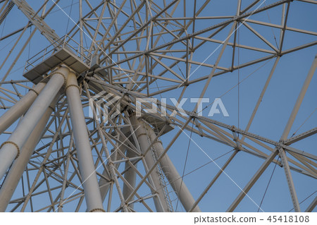 Very large Ferris wheel against the blue sky. Very large Ferris wheel against the blue sky. 45418108