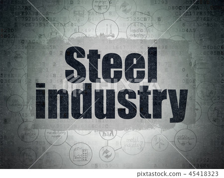 Manufacuring concept: Steel Industry on Digital Data Paper background 45418323