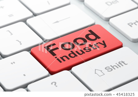 Manufacuring concept: Food Industry on computer keyboard background 45418325