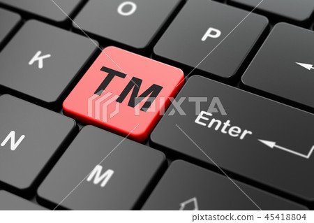 Law concept: Trademark on computer keyboard background 45418804