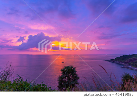 stunning sunset at Promthep cape stunning sunset at Promthep cape 45419083
