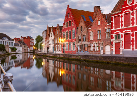 Bruges canal at twilight, Belgium 45419086