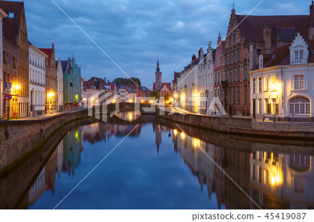 Old town at night, Bruges, Belgium 45419087