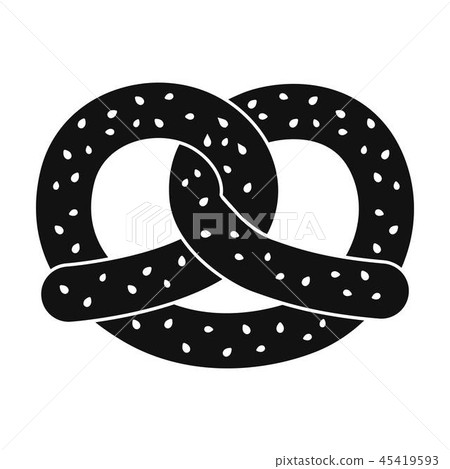 Pretzel icon in black style isolated on white background. Oktoberfest symbol stock vector Pretzel icon in black style isolated on white background. Oktoberfest symbol stock vector 45419593