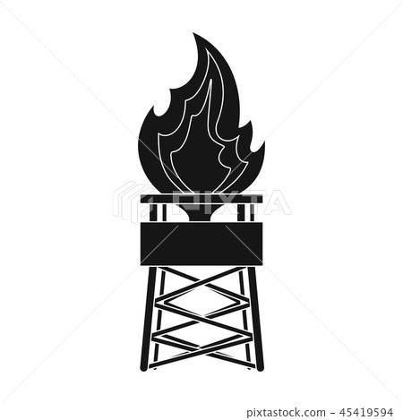 Gas tower.Oil single icon in black style vector symbol stock illustration web. Gas tower.Oil single icon in black style vector symbol stock illustration web. 45419594