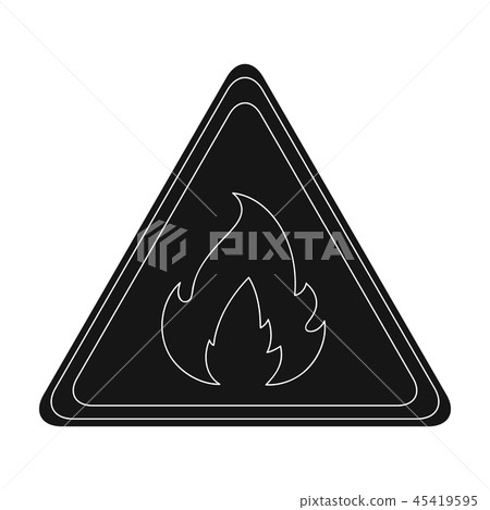 Sign of flammability.Oil single icon in black style vector symbol stock illustration web. Sign of flammability.Oil single icon in black style vector symbol stock illustration web. 45419595