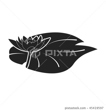 Lotus icon in black style isolated on white background. India symbol stock vector illustration. Lotus icon in black style isolated on white background. India symbol stock vector illustration. 45419597