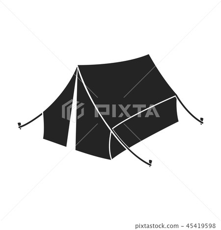 Tent icon in black style isolated on white background. Hunting symbol stock vector illustration. Tent icon in black style isolated on white background. Hunting symbol stock vector illustration. 45419598
