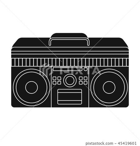 Boombox icon in black style isolated on white background. Hipster style symbol stock vector Boombox icon in black style isolated on white background. Hipster style symbol stock vector 45419601