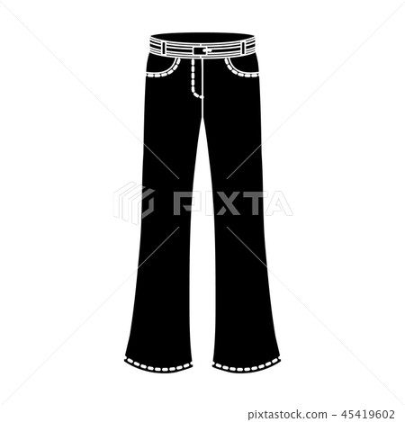 Blue jeans with a belt.Hippy single icon in black style vector symbol stock illustration web. Blue jeans with a belt.Hippy single icon in black style vector symbol stock illustration web. 45419602