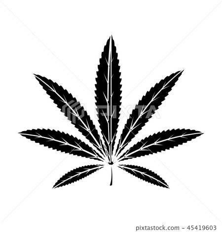 Green leaf of hemp.Hippy single icon in black style vector symbol stock illustration web. Green leaf of hemp.Hippy single icon in black style vector symbol stock illustration web. 45419603