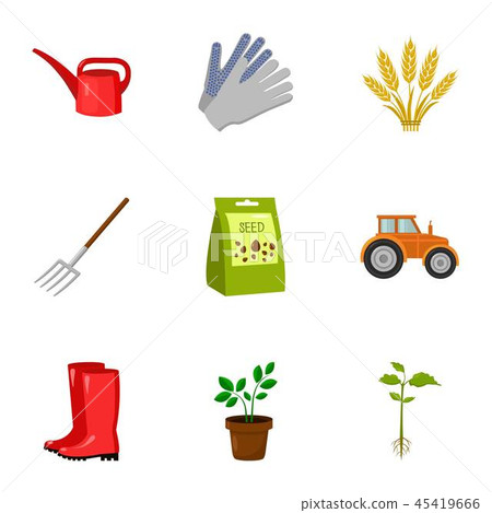 Farm set icons in cartoon style. Big collection of farm vector symbol stock illustration Farm set icons in cartoon style. Big collection of farm vector symbol stock illustration 45419666