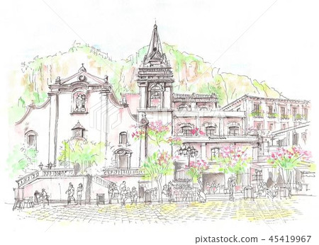 世界遺產天際線，西西里島，陶爾米納的希臘劇院 45419967