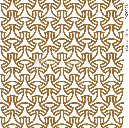 Seamless geometric pattern in golden lines. Seamless geometric pattern in golden lines. 45420018
