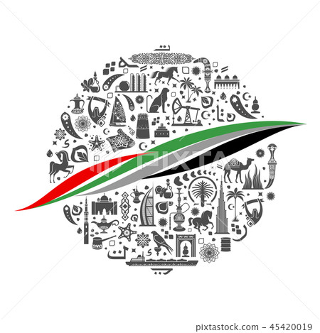 Vector illustration color background United Arab Emirates Vector illustration color background United Arab Emirates 45420019